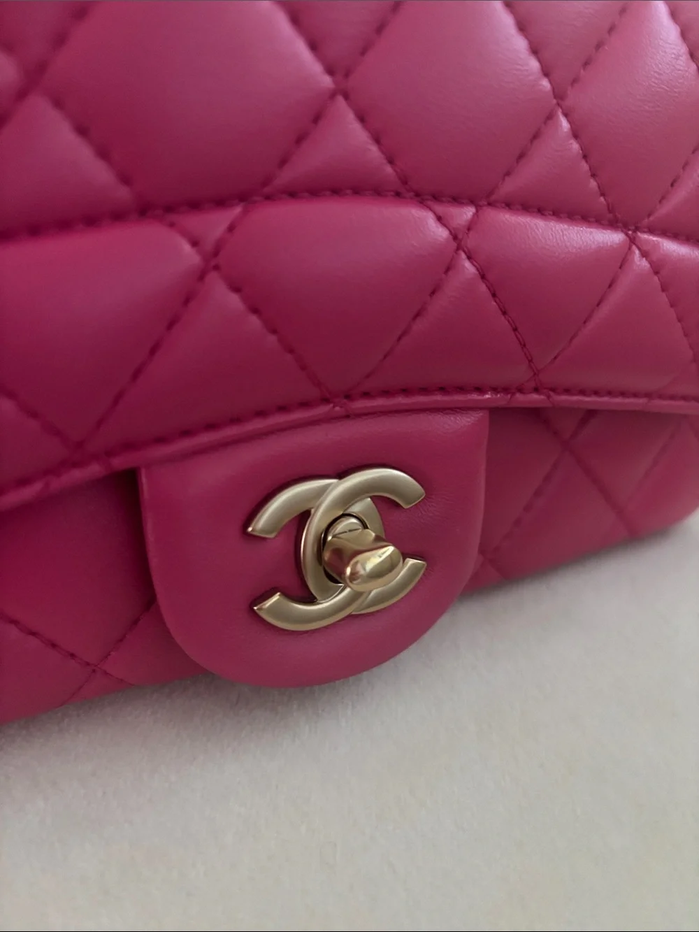 CHANEL Quilted Flap Shoulder Bag in Fuchsia